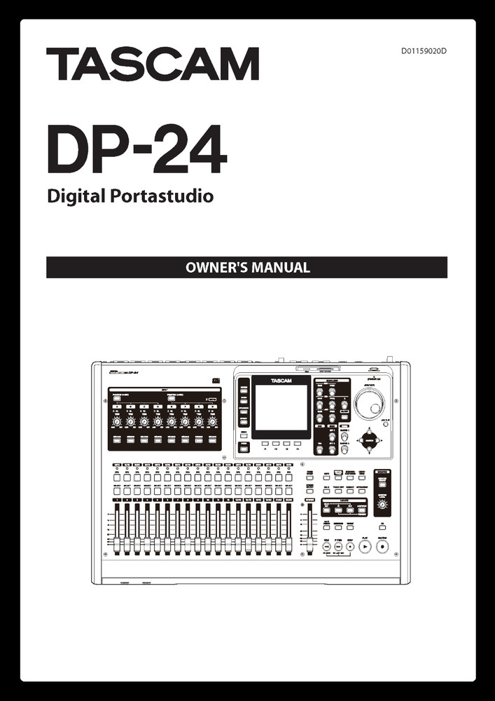 Tascam DP-24 Instruction Manual User Guide Coil Bound 108 Pages