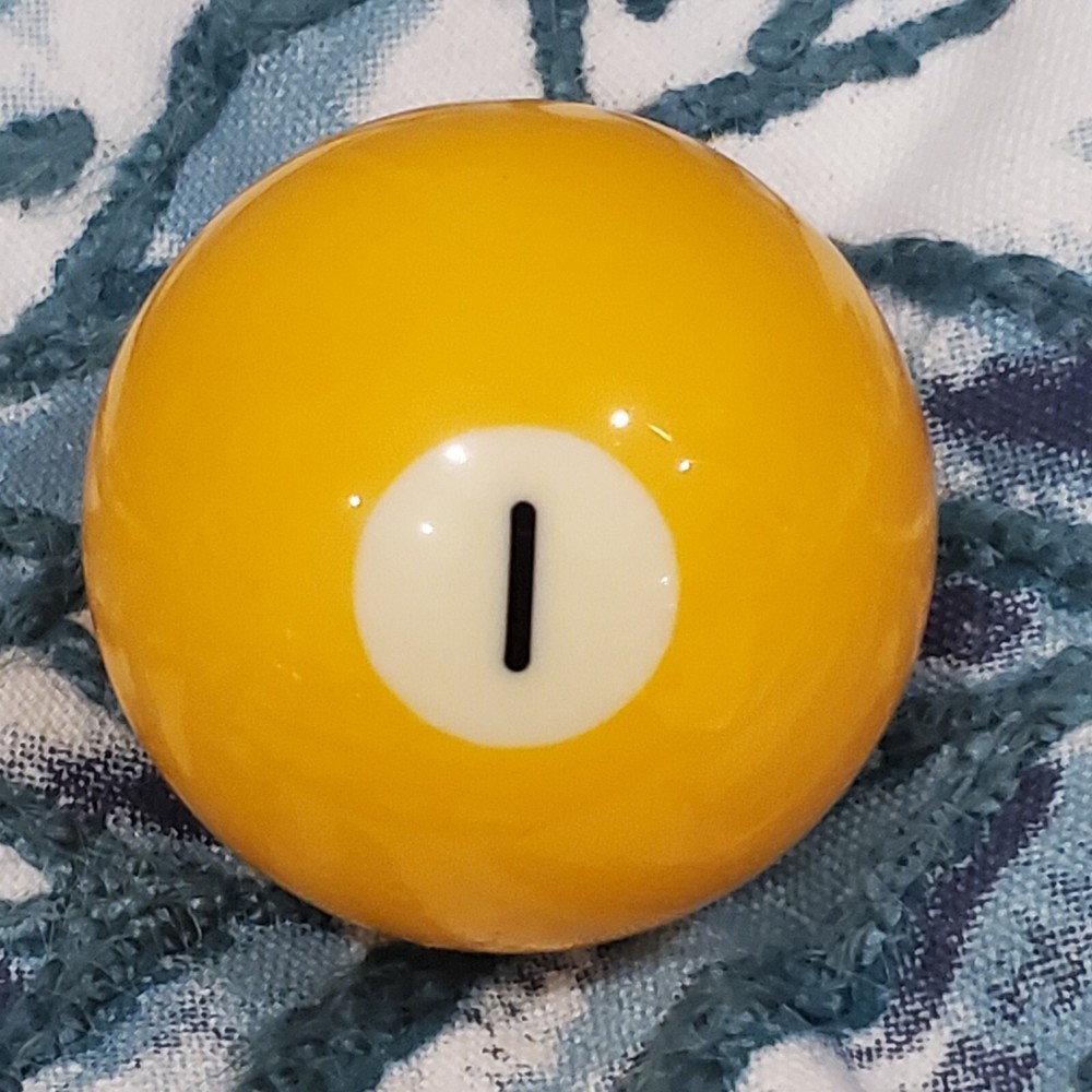 Vintage Replacement 2 1/4" Pool Billiard Ball #1 Solid Yellow