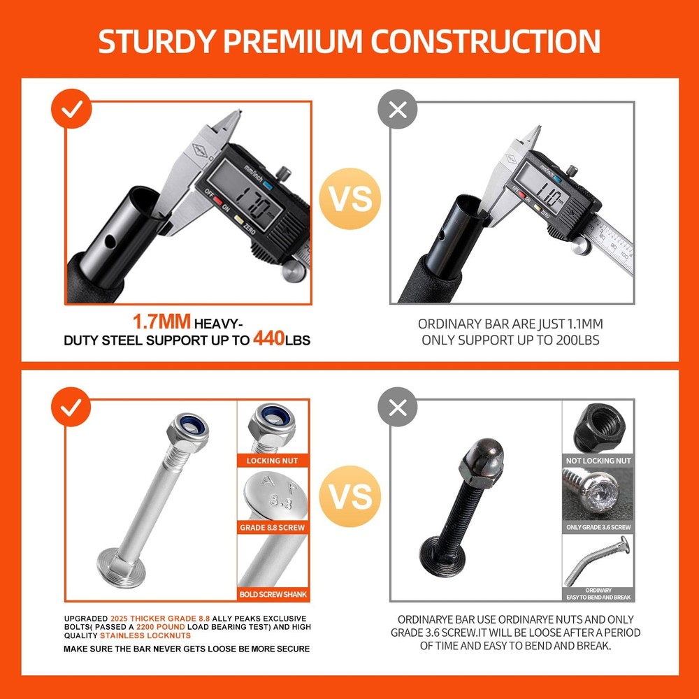 Pull Up Bar Thickened Steel Pipe Super Heavy Duty Steel Frame Upper Workout B...