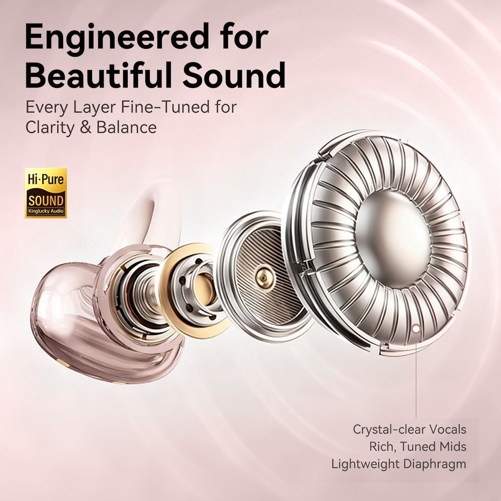 Wireless Bluetooth 6.0 Earbuds Ear Clip Bone Conduction Headset Open Headphones