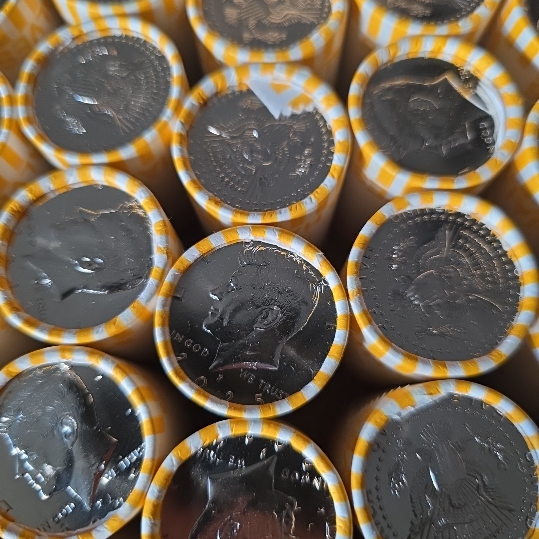 2025 P Kennedy Half Dollar Roll Brilliant Uncirculated Original Bank Wrapped