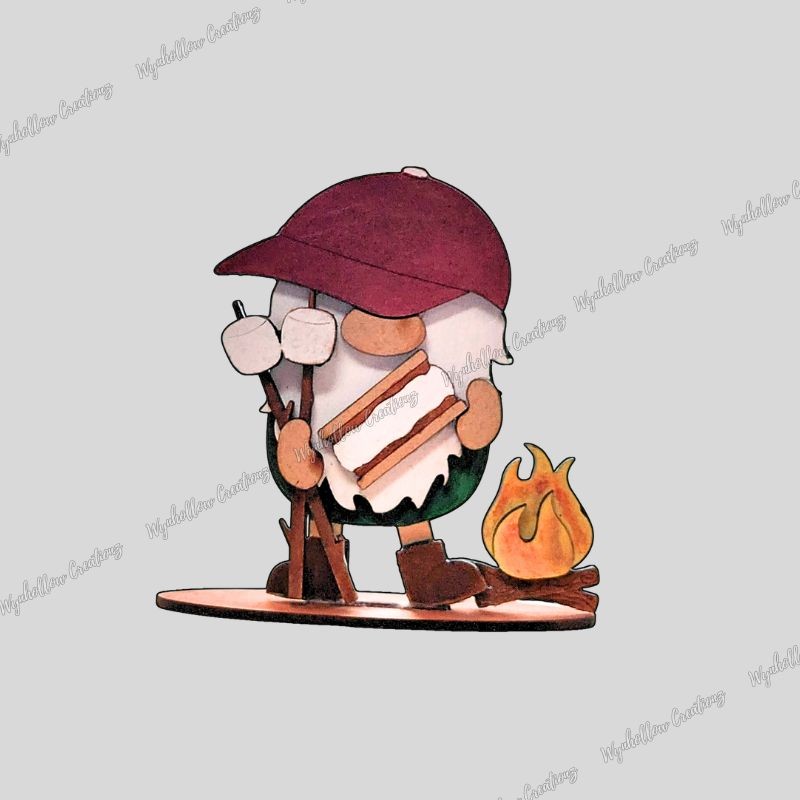 Gnome By Campfire with Smores Layer