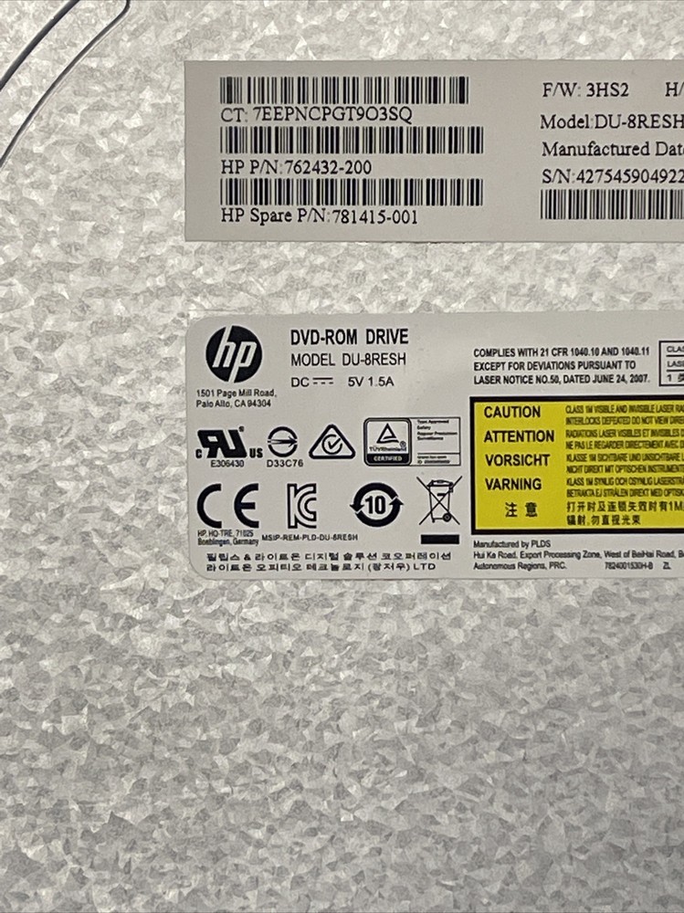 HP Internal SATA DVD/CD ROM Drive DU-8RESH