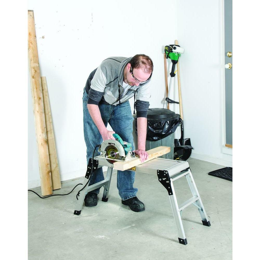 MetalTech Work Platform Aluminum Portable Weather Resistant Adjustable Height