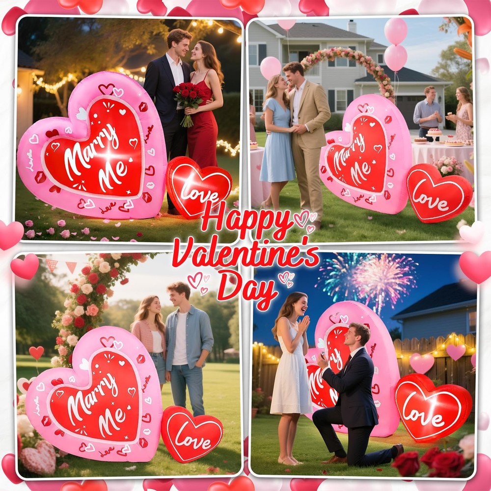 LETIME 6.9 FT Proposal Inflatable Decorations Romantic Multicolor