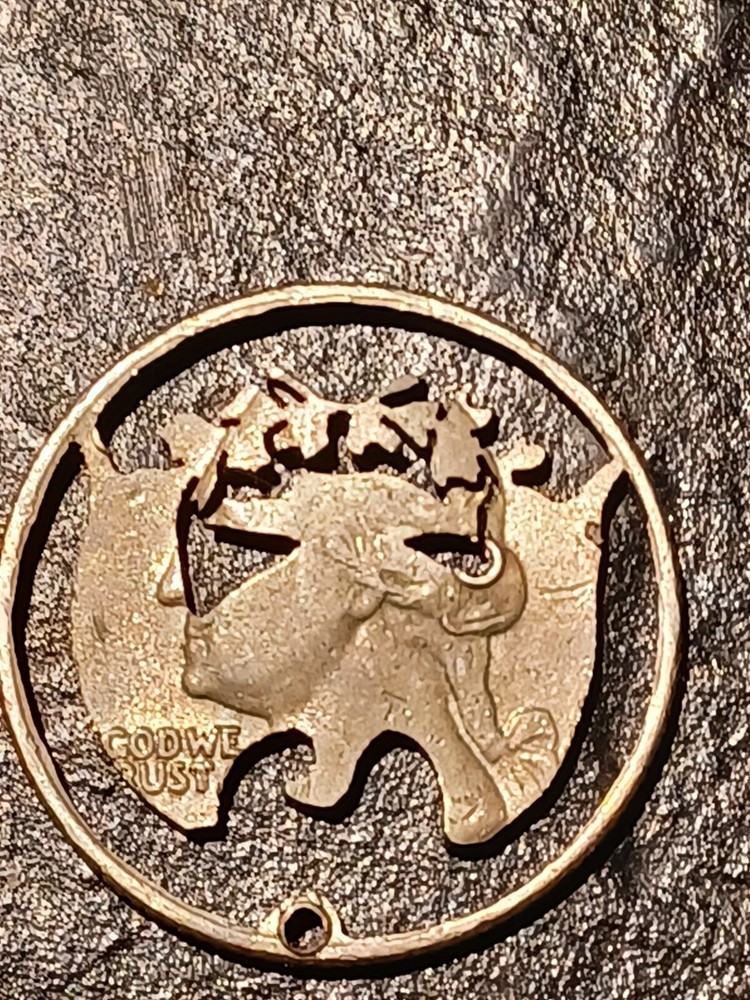Cut Skeletonized Washington Quarter Clad Pendant Date Unknown