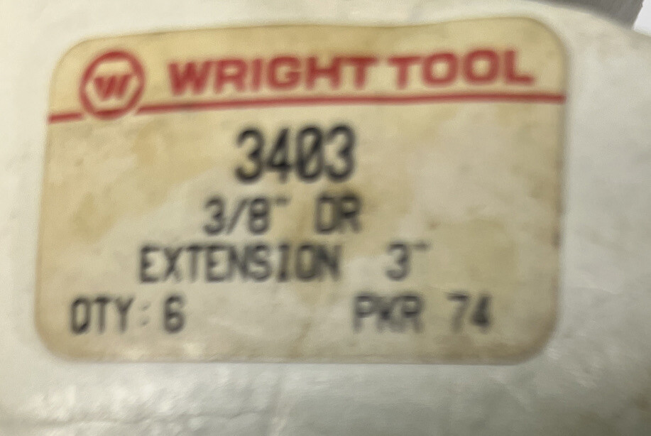 Extension 3”,3/8”Dr Wright Tool #3403
