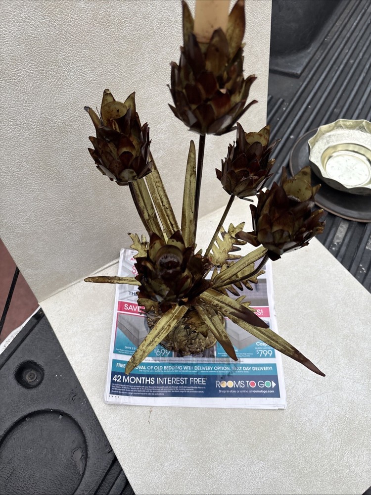 Mid-Century Max Howard Toleware Candelabra