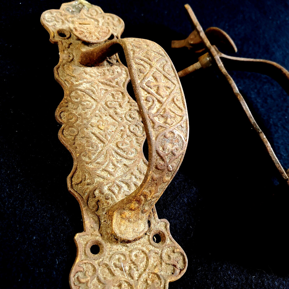 Antique Aesthetic Primitive Wrought Iron Door Pull Handle Set