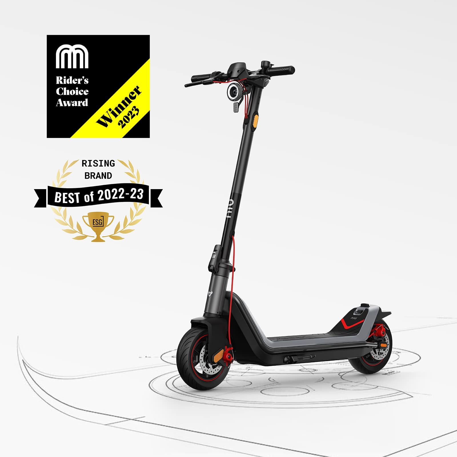 NIU KQi3 Max Electric Scooter, Portable, Folding , 450W Power, 40 Miles Long