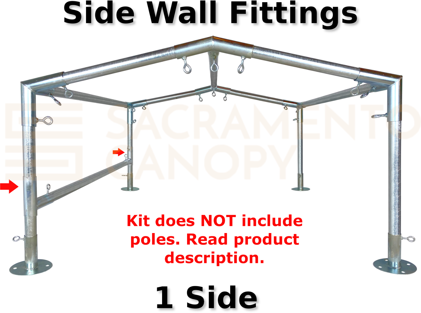 Low Peak Canopy Fittings Kits, DIY Carport or Greenhouse, EMT Connector Parts