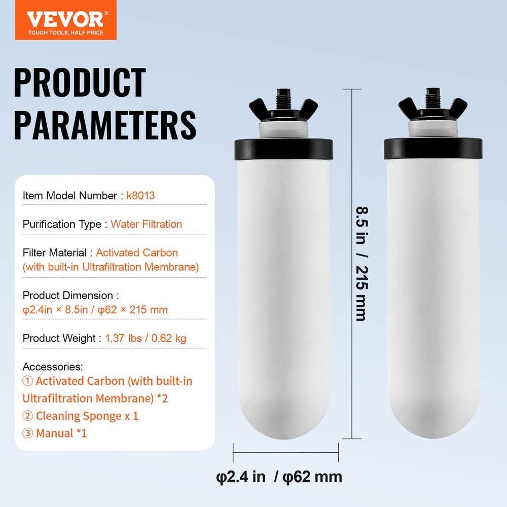 Purification Water Filter Replacement for Gravity Filter System 2 Pack