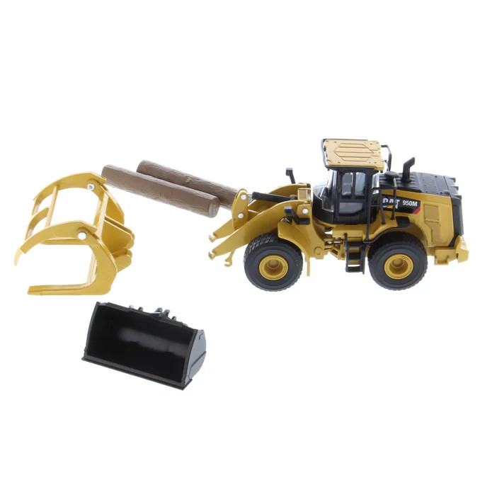 1:64 Cat 950M Wheel Loader with Log Fork + Bucket Attachment #85635