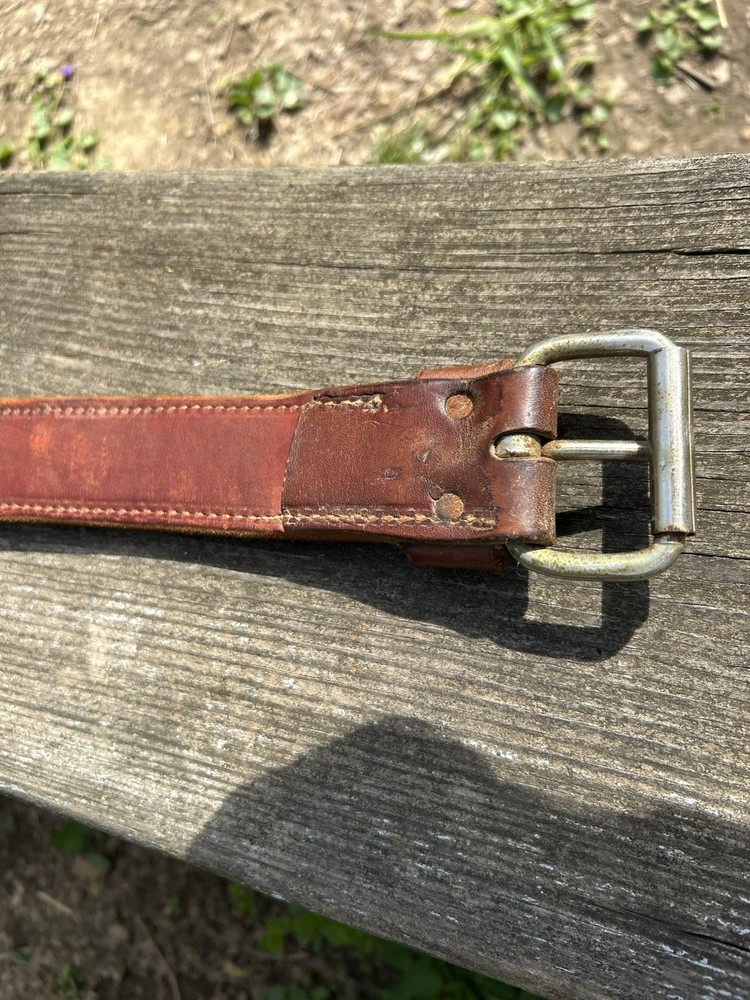 Leather Western Back Cinch With Rollers