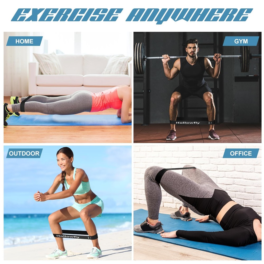 12 Pcs Latex Resistance Loop Exercise Bands for Booty Workout Stretch Exercis...