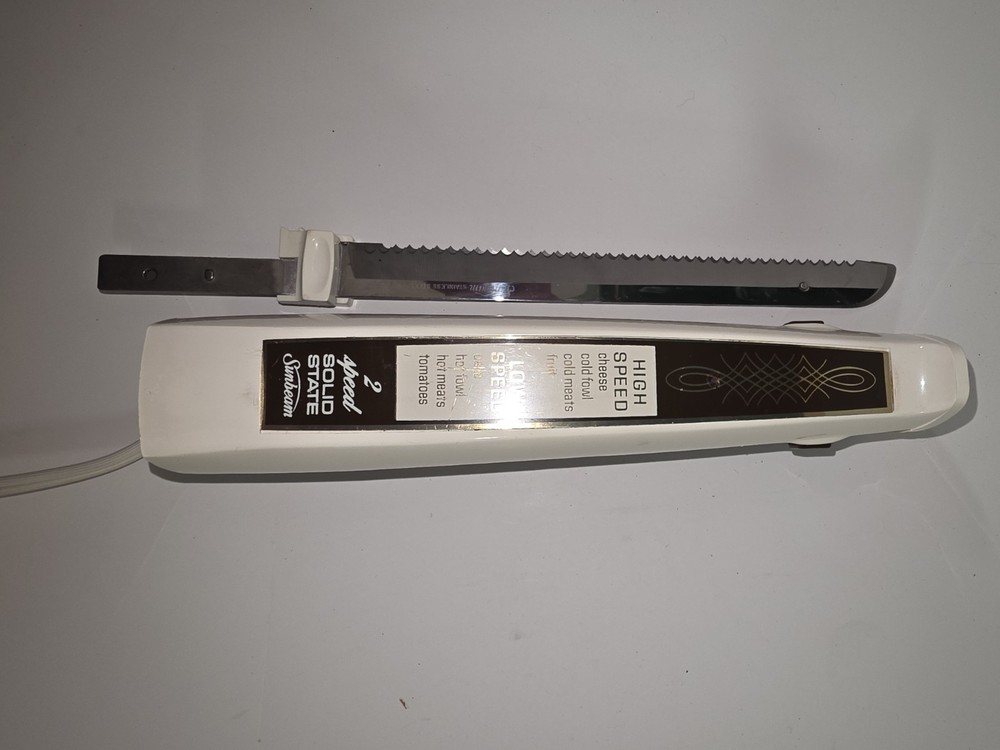 Vintage Electric Knife Sunbeam 2 Speed Solid State Electric Knife