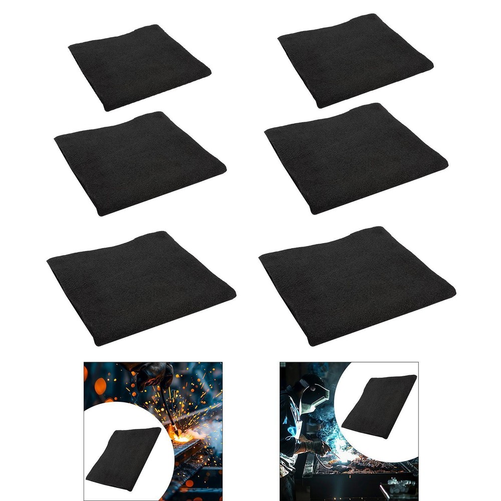 Welding Blanket Fireproof Mat Fire Resistant Pad Black High Performance