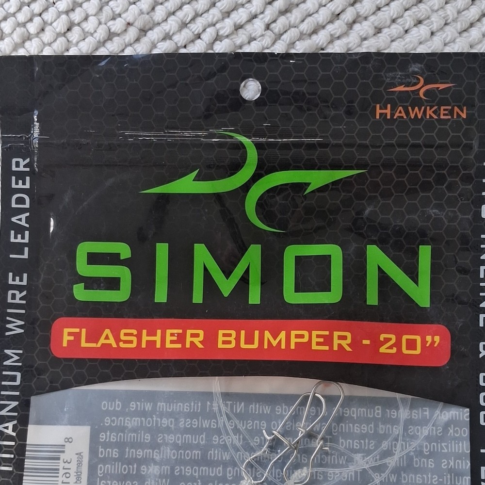 Hawken Simon Flasher Bumper 20" Titanium Wire Rig Clear 360° Rotating Flasher