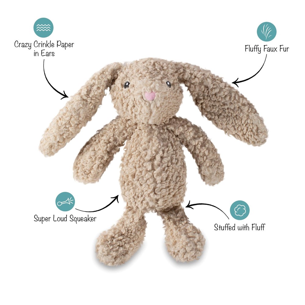 Studio Squeaker Pet Toy Bunny 289657 Gray