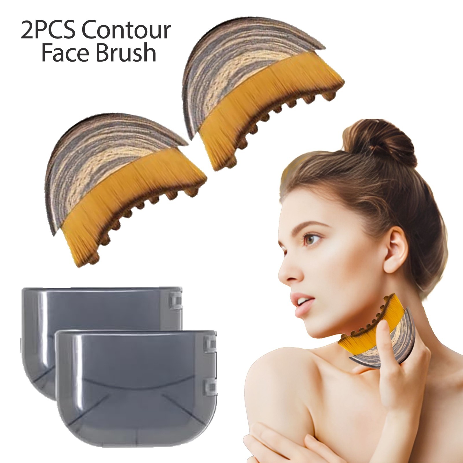 2PCs Lymphatic Contour Face Brush, Lymphatic Drainage Massager by Glowiex