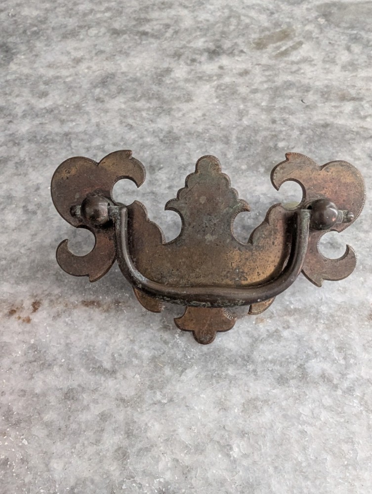 3.5in Brass Handle Bail Drawer Pull - VTG