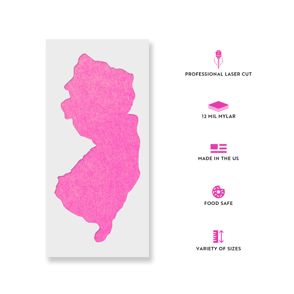New Jersey State Stencil - Durable & Reusable Mylar Stencils