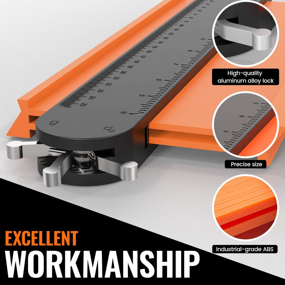 Contour Gauge Duplicator Set, 5" & 10" Profile Tools for Precise Shape Copying