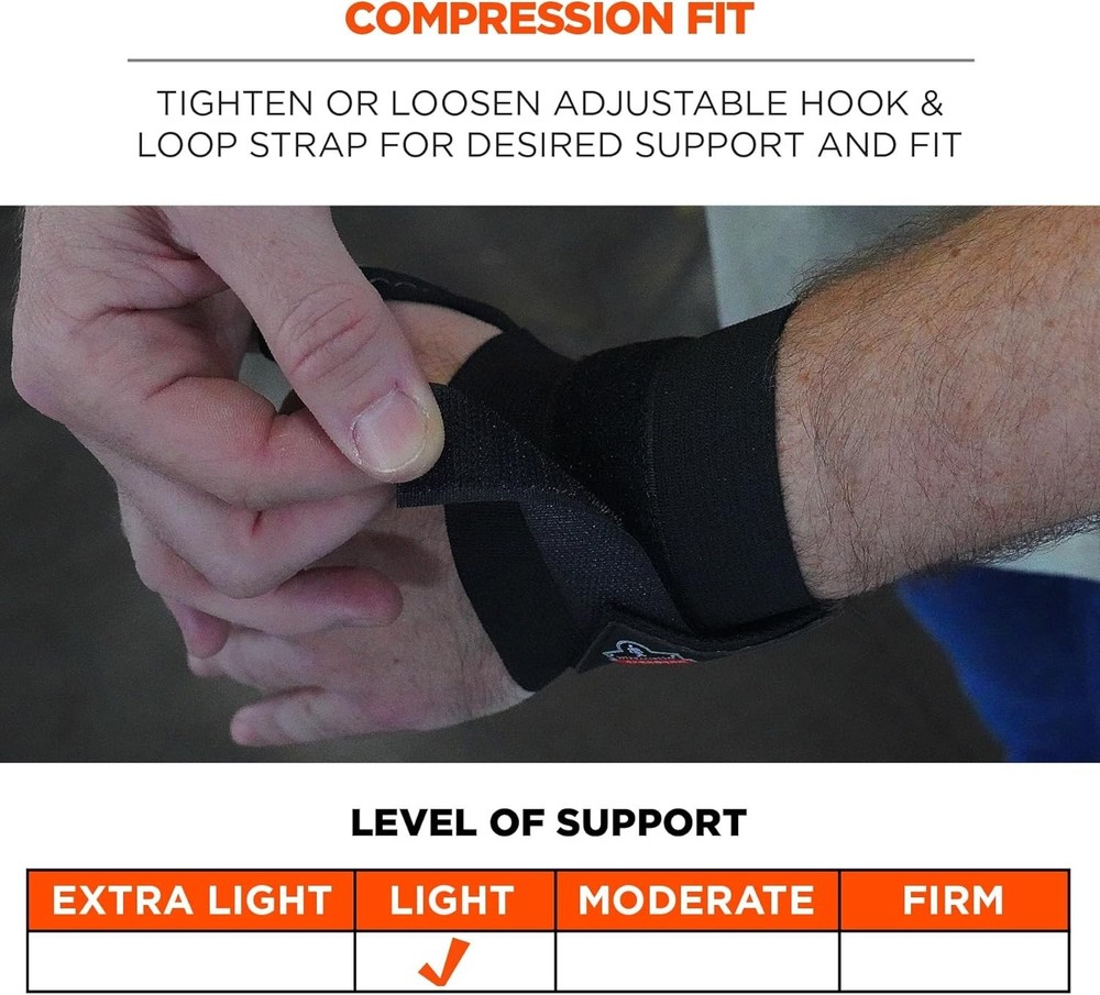 ProFlex 420 Black Wrist Wrap with Thumb Loop - Adjustable Support for Sprains