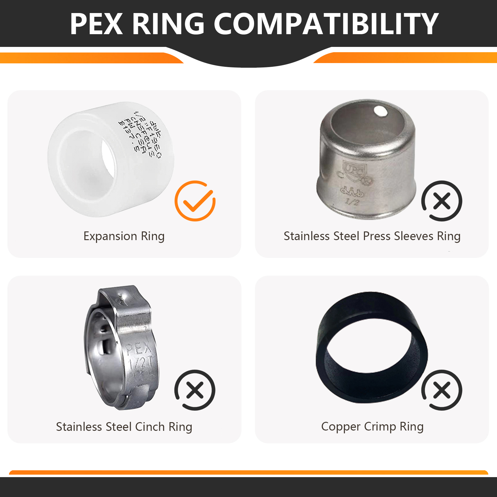 EFIELD 5 To 100 Packs Pex A Expansion Tee 3/4"x3/4"x3/4" Brass Fittings No Lead