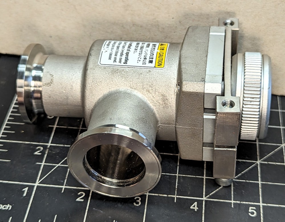 SMC XMH-25 ANGLE VALVE, INLINE, HIGH VACUUM, SS, Working Pull [A3B4]