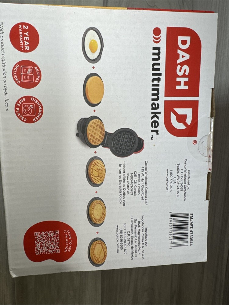 Dash Multimaker Mini Waffle Maker System w/ 7 Plates & Storage Box Costco NEW