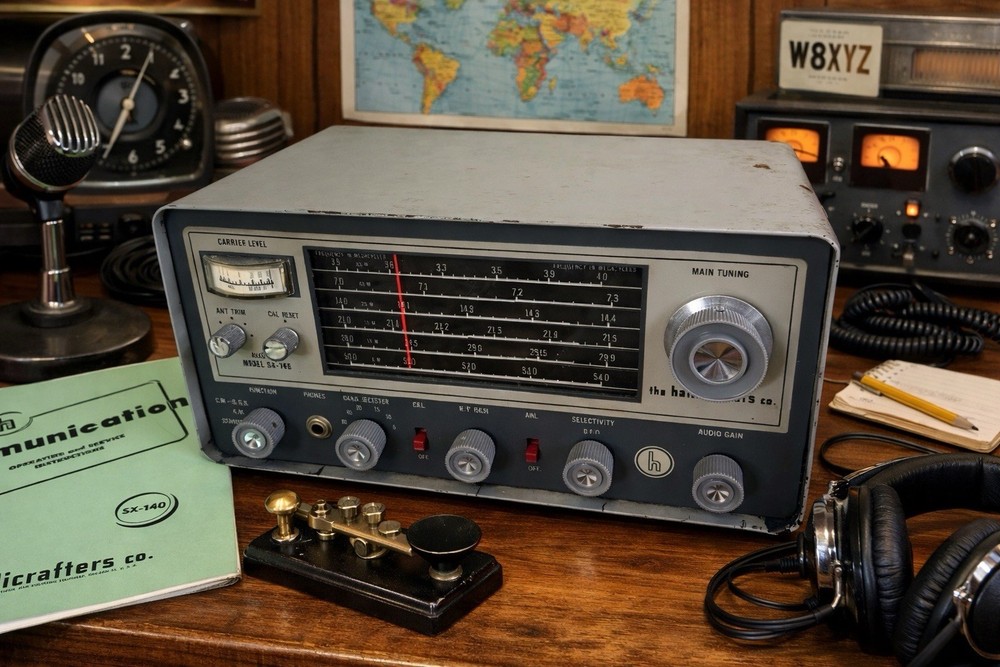 🍊Vintage 1960s Hallicrafters Radio Receiver w/ Manual | Model SX-140 WORKS!