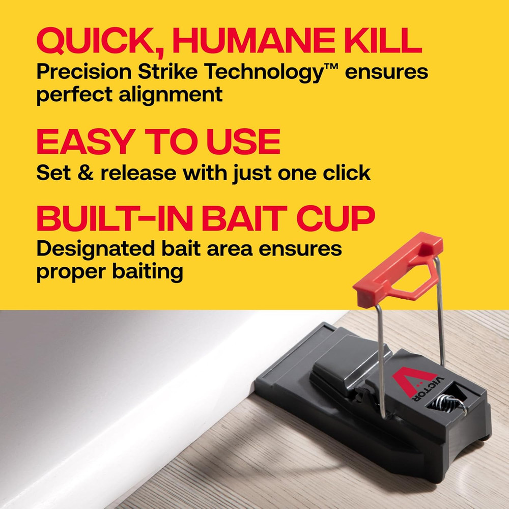 Victor M123SSR Quick-Kill Easy Set Mouse Trap, 6 Reusable Victor Mouse Traps