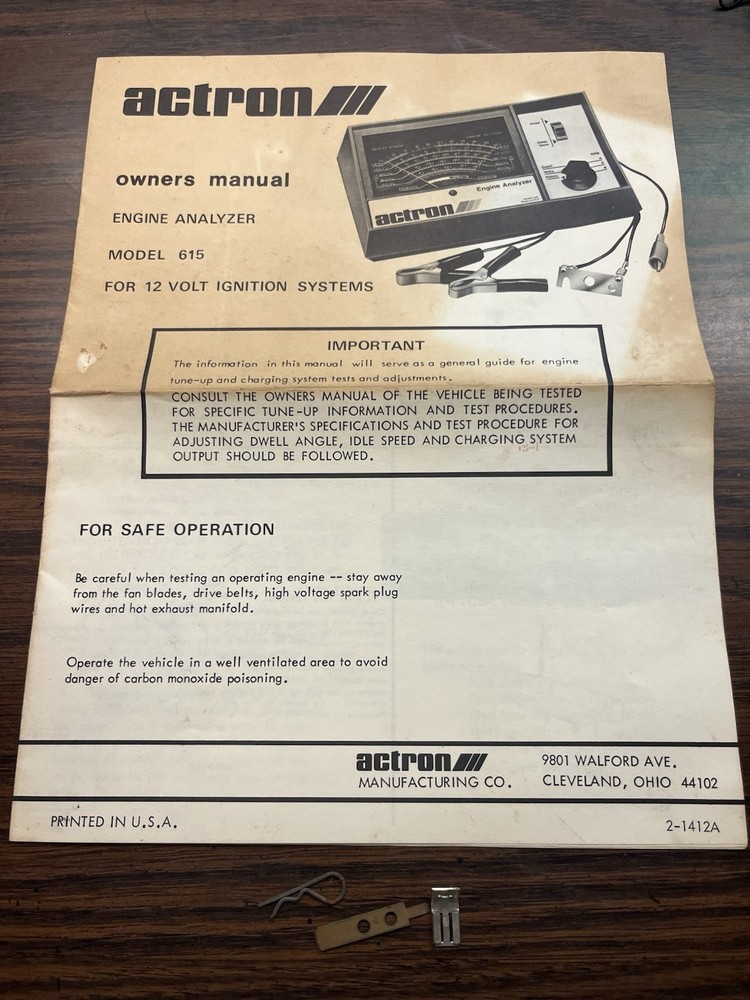 Vintage Actron Engine Analyzer with Box and Manual