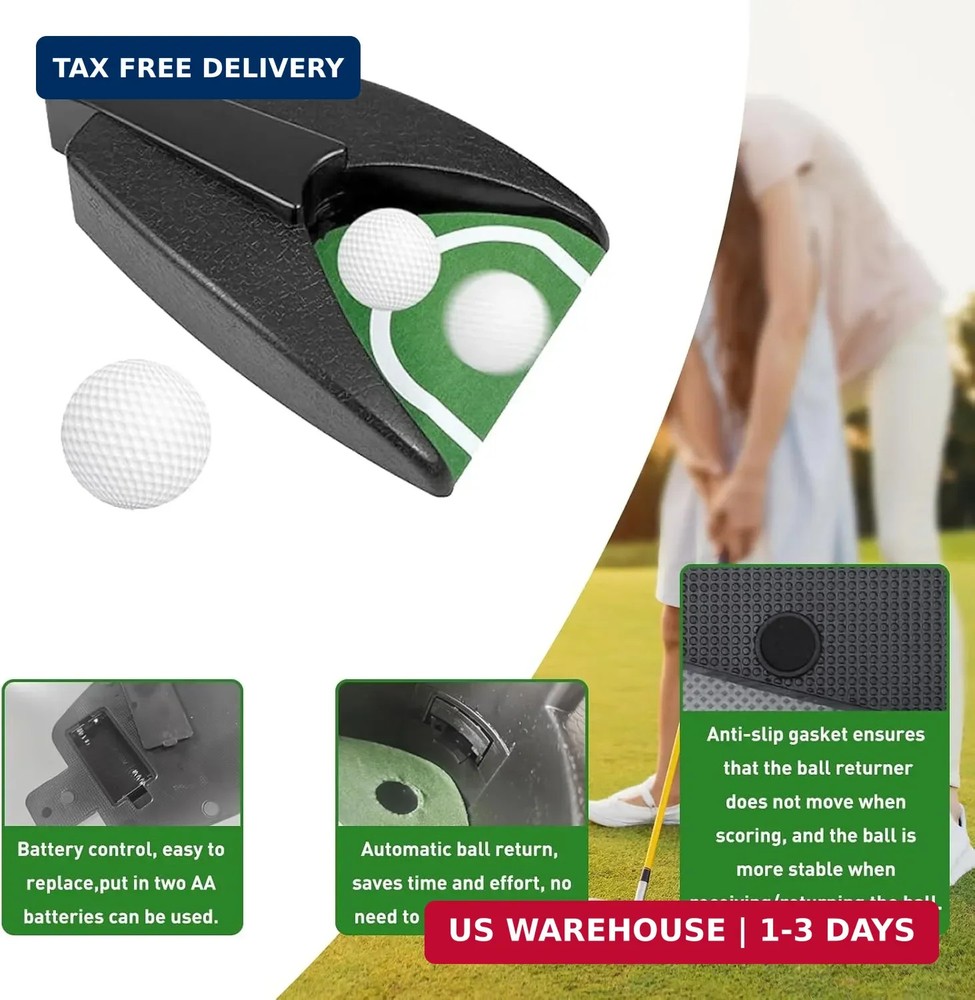 Golf Ball Return Putting Unit, Automatic Return Machine, Indoor Golf Putting Hol