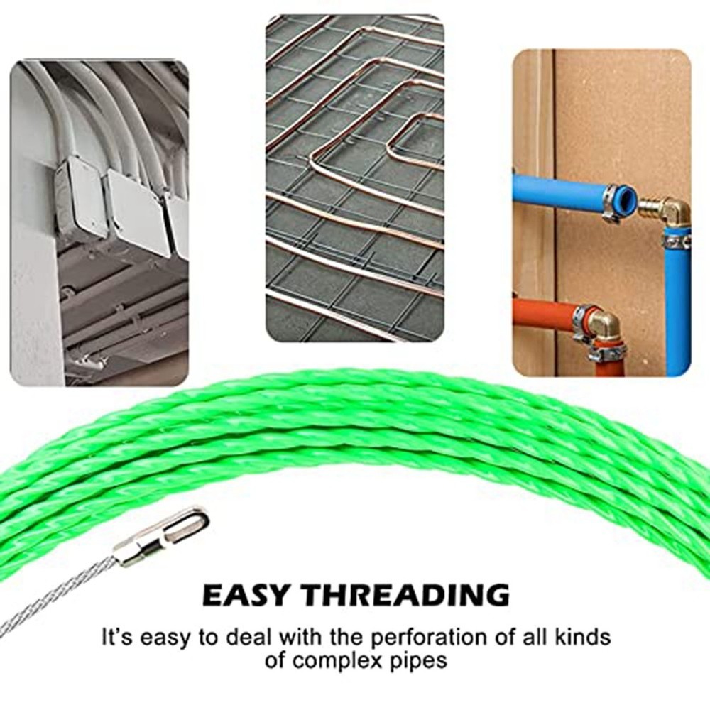 1 Set Fish Strap Cable Puller Kit 4.5mm PET Electrical Cable Puller, Green Poly9552