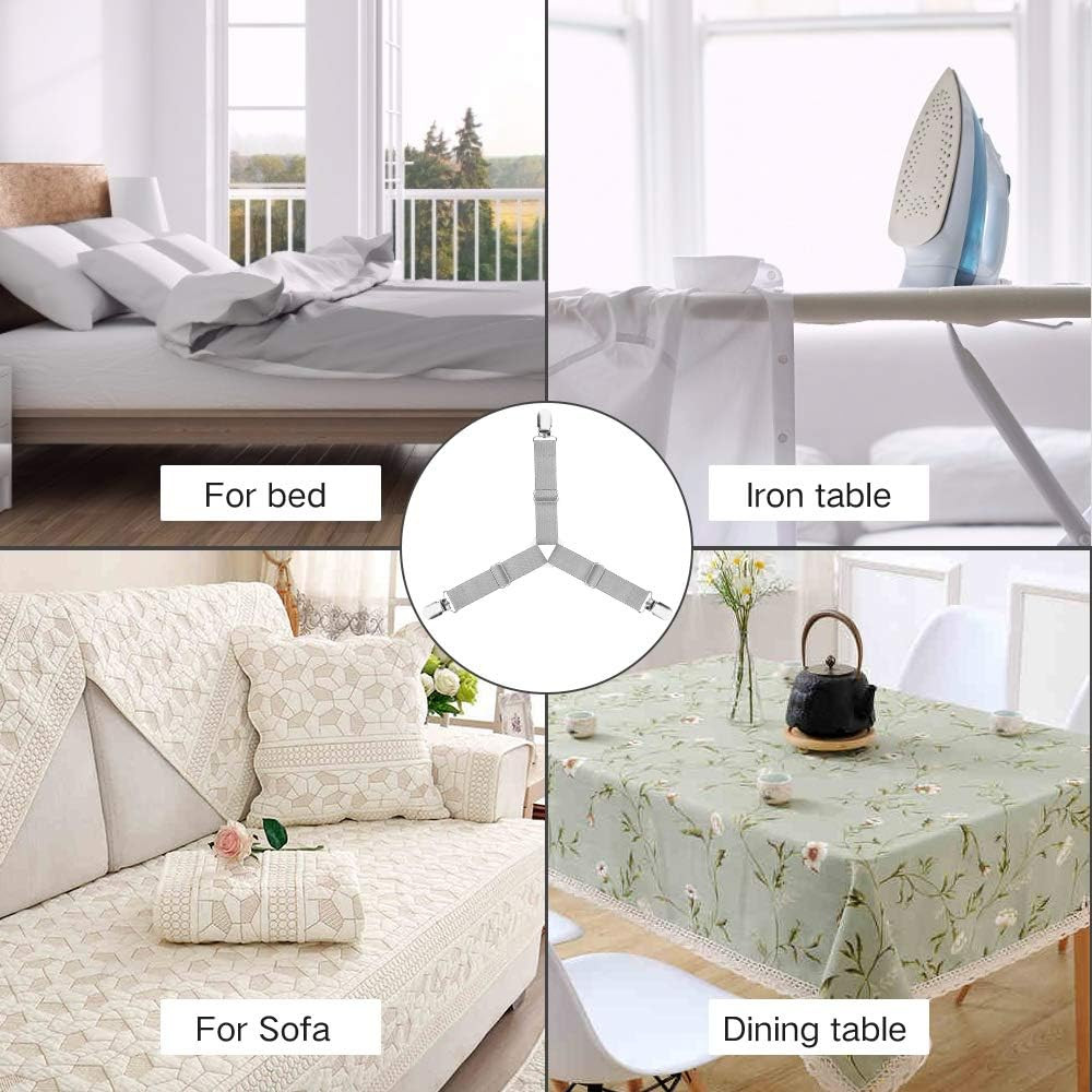 Bed Sheet Holders, 4 pcs Adjustable Fitted Sheet Straps for Bed Corner, bedsheet