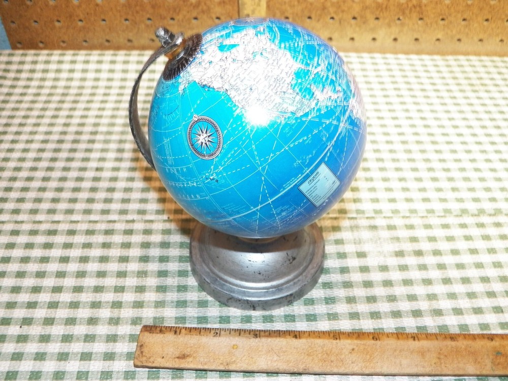 2012 Metal Tabletop World Globe - Approximate 5 Inch diameter