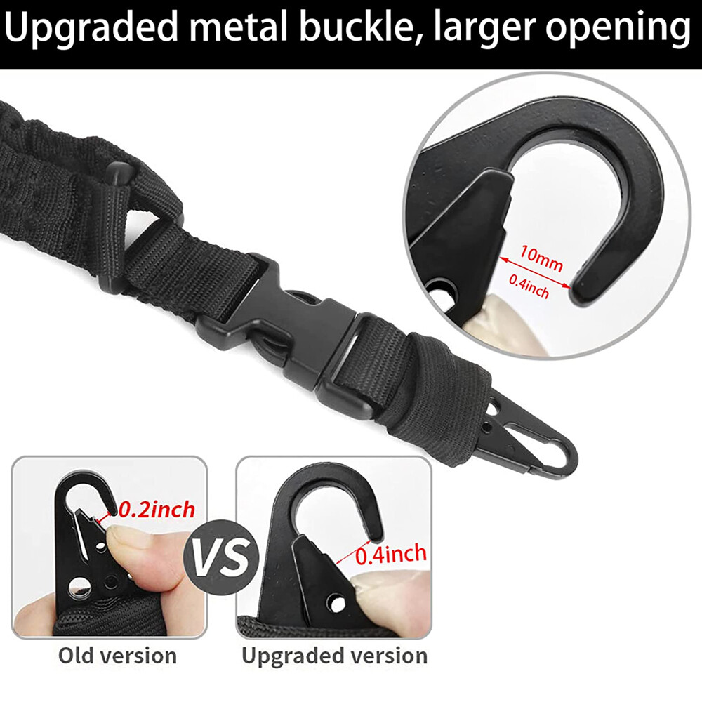Single Point Gun Rifle Sling Bungee Strap w/ M-LOK Quick Release QD Sling Swivel