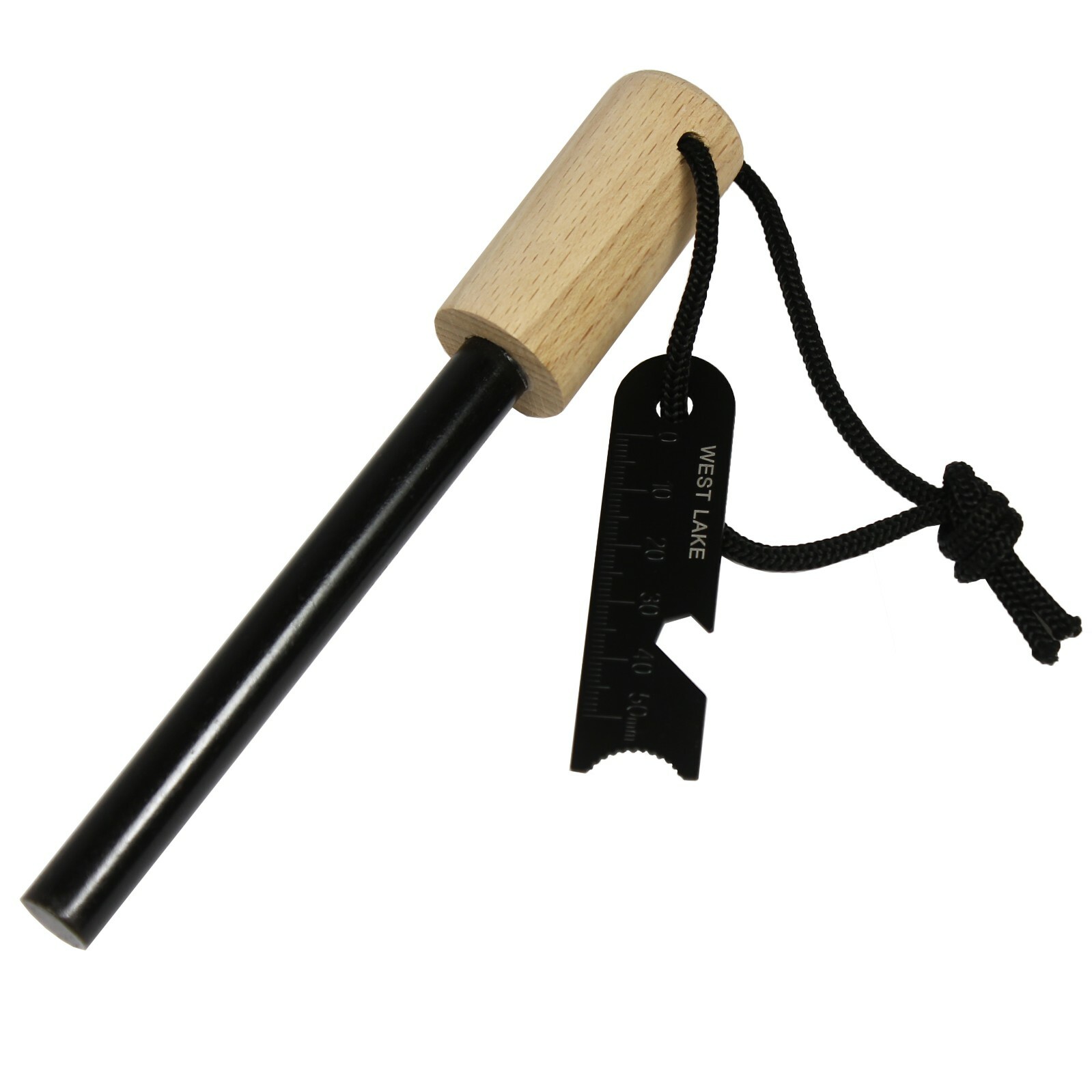 Ferrocerium Rod 5" x 1/2" Fire Starter w/ Handle and Steel Scraper Flint Striker