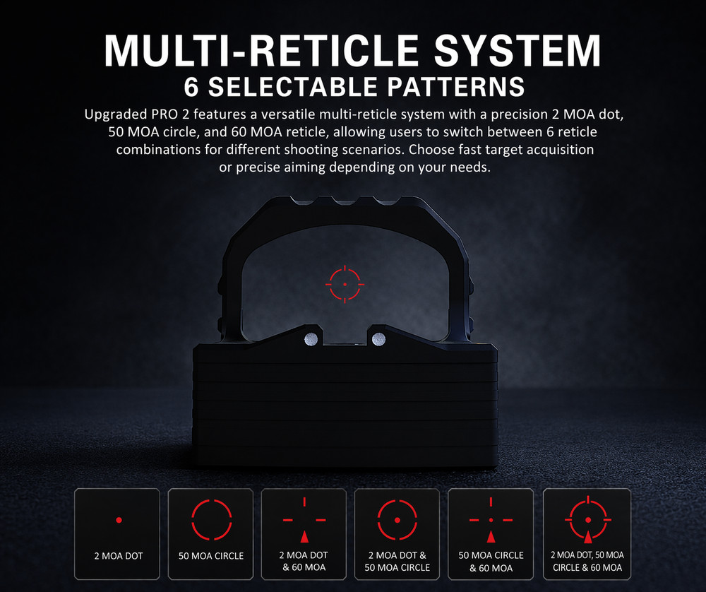 ADE RD3-021-PRO2 Shake Wake+Multi Reticle Red Dot+Springfield Hellcat OSP, PRO