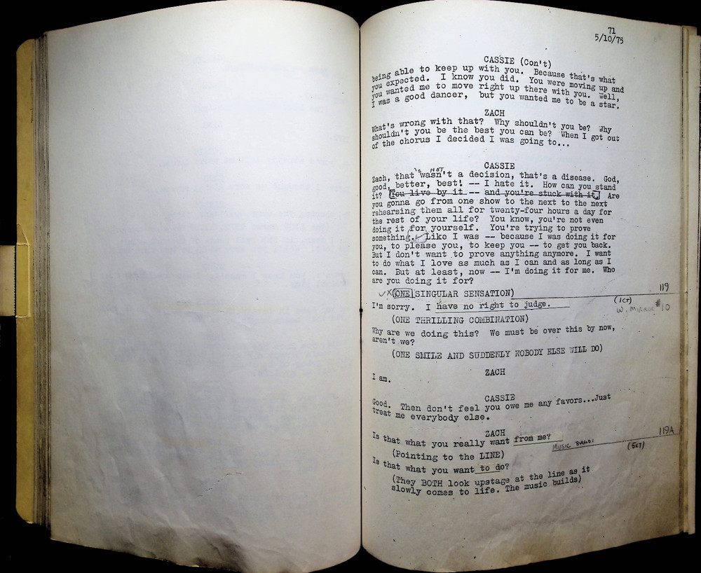 MUSEUM PIECE: Original A Chorus Line Stage Manager Script (Annotated)