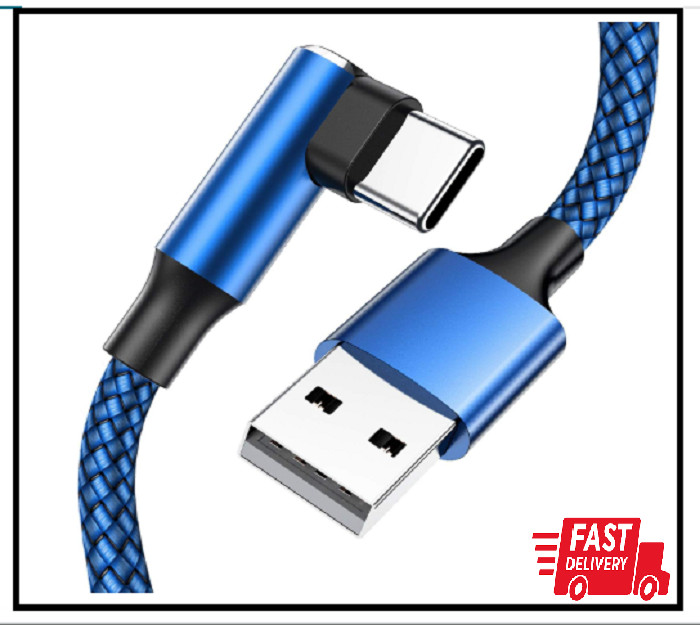 USB C Cable 90 Degree Right Angle [2 Pack 10FT] Fast Charging USB A to Type C