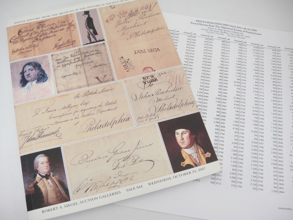Robert Siegel 2007 Auction Catalog Historical Society of Pennsylvania  #944