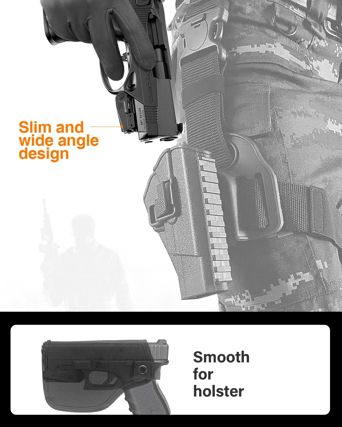 TOUGHSOUL Low Profile Red Laser Sight Magnetic Rechargeable Gun Pistol Picatinny