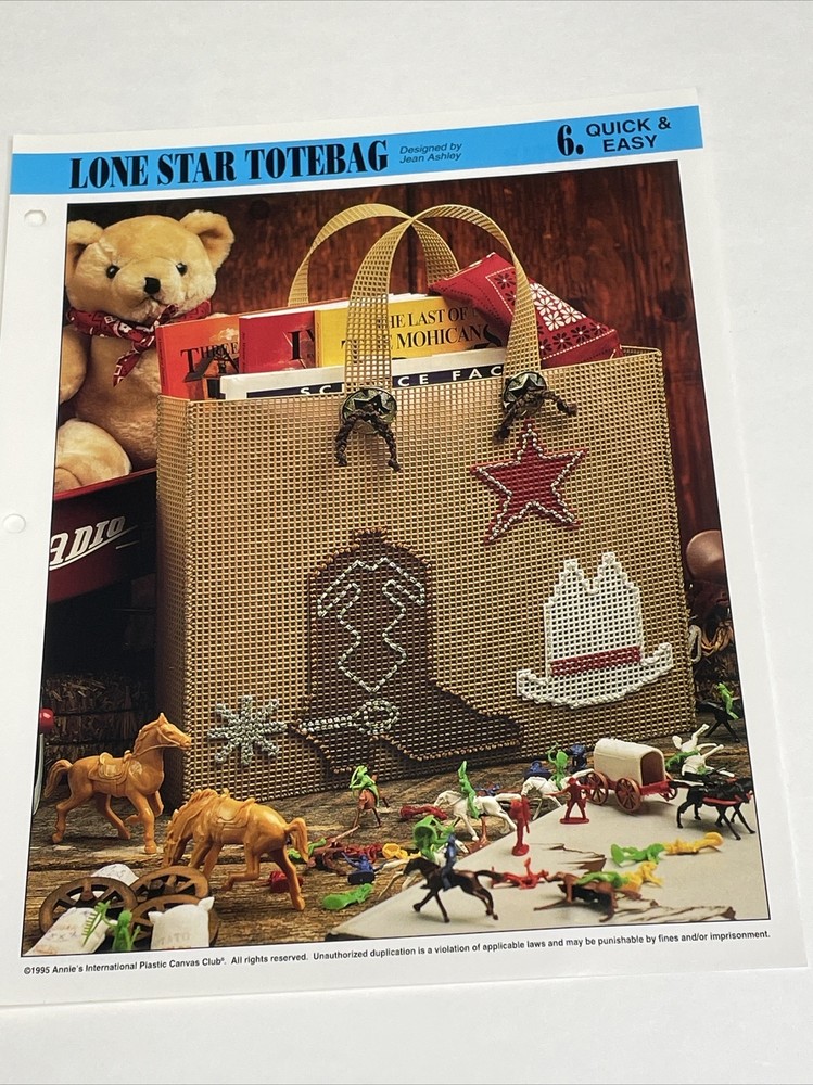 Lone Star Totebag Annie's Attic Plastic Canvas Pattern