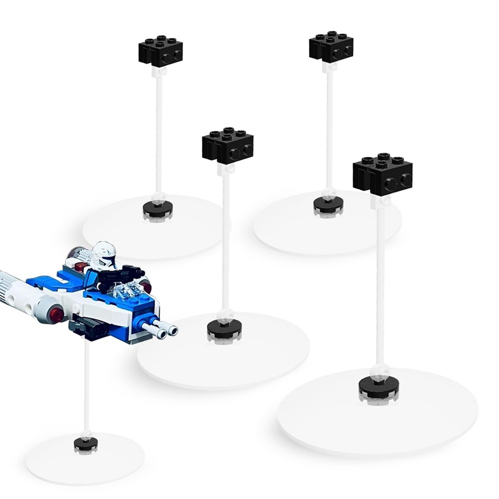 Y-Wing Microfighter Display Stand -4-Pack No-Assembly, Transparent Riser with...