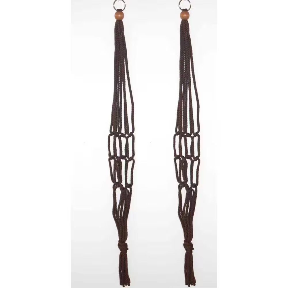 30 In. Brown Polypropylene Macrame Plant Hangers (2-Pack)