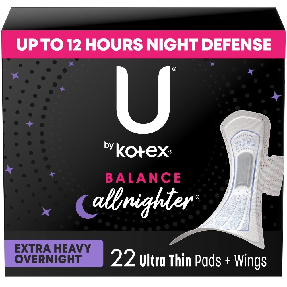 Ultra Thin Overnight Pads with Wings Extra Heavy Absorbency 22 Count