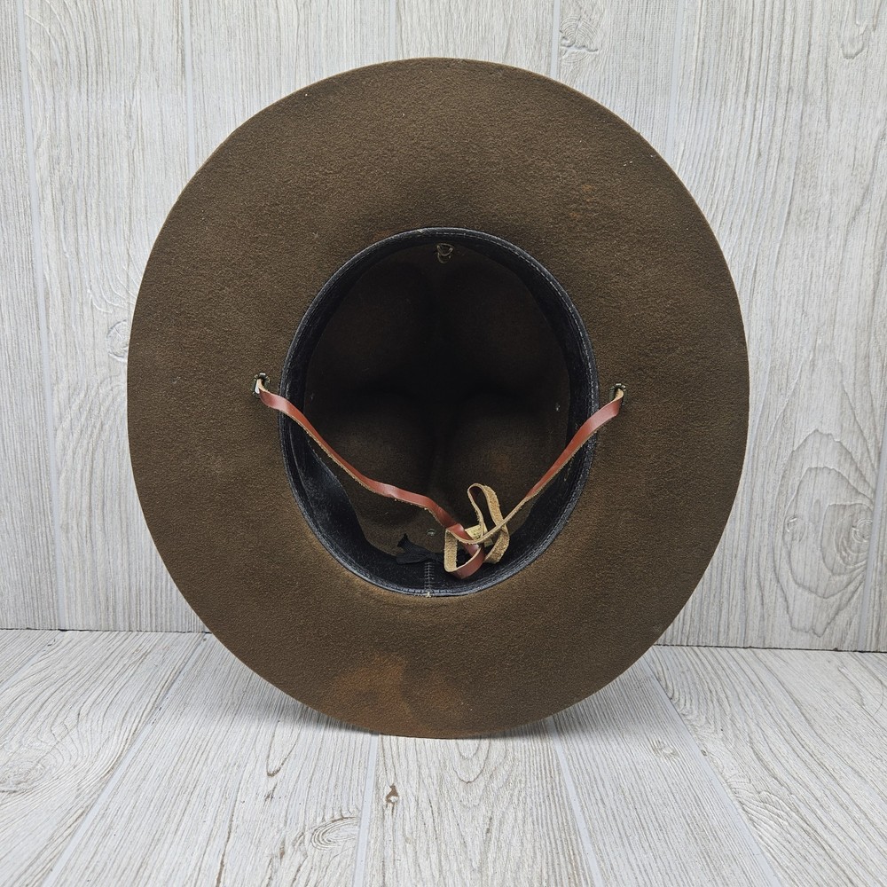 Vintage Campaign Hat / Drill Sergeant US Cavalry 5th Regiment Olive Brown